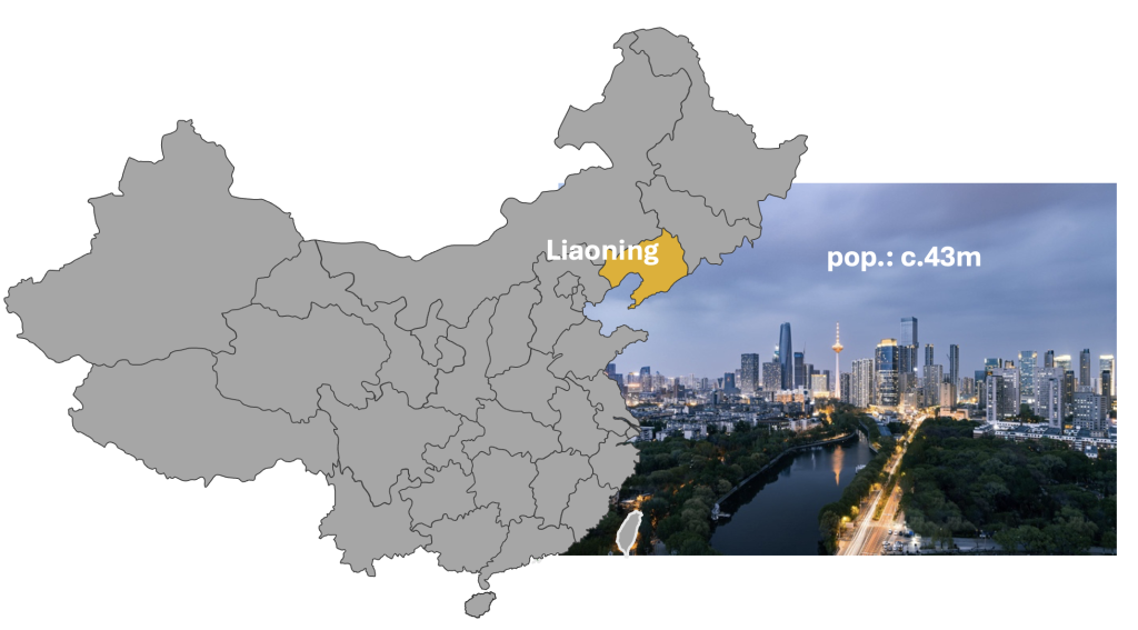 Liaoning highlighted on map of China